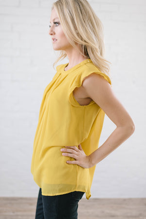 Bowery Blouse In Mustard