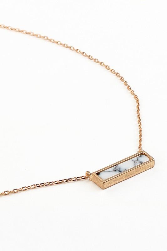 Brass + Stone Bar Necklace - ALL SALES FINAL