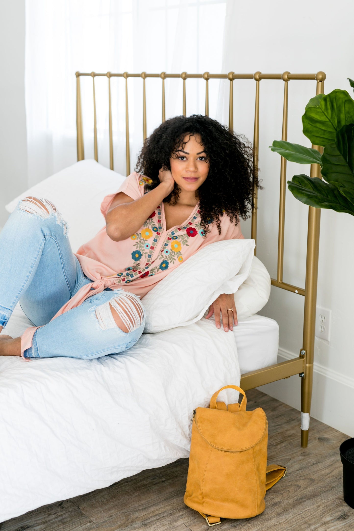 Bright Floral Embroidered Top