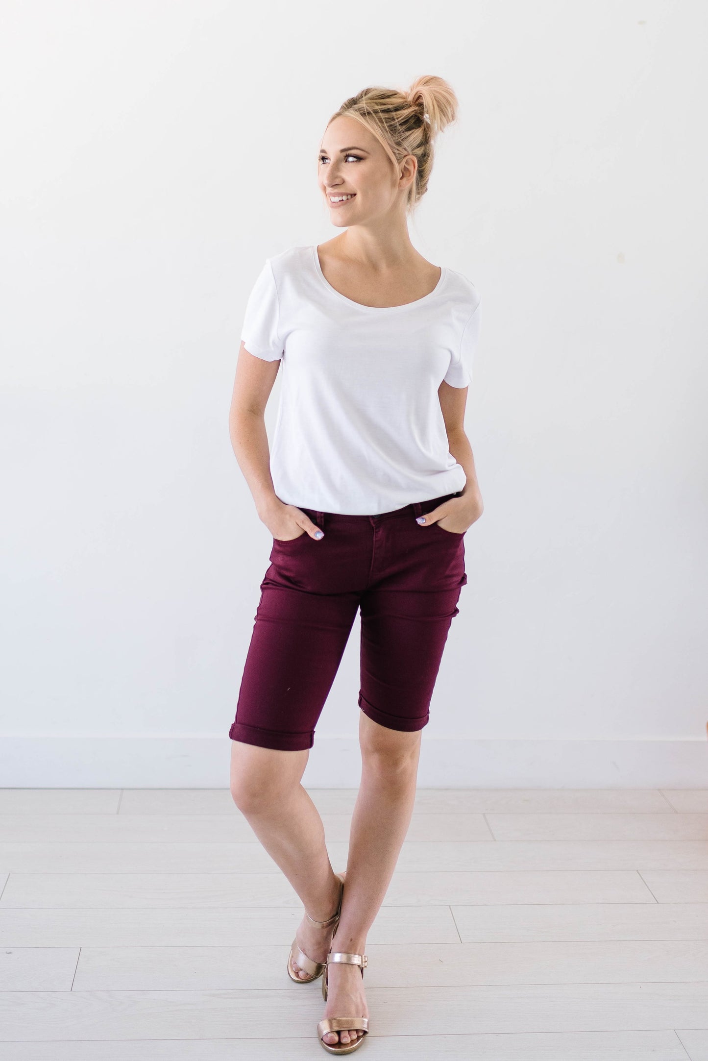 Burgundy Bermudas