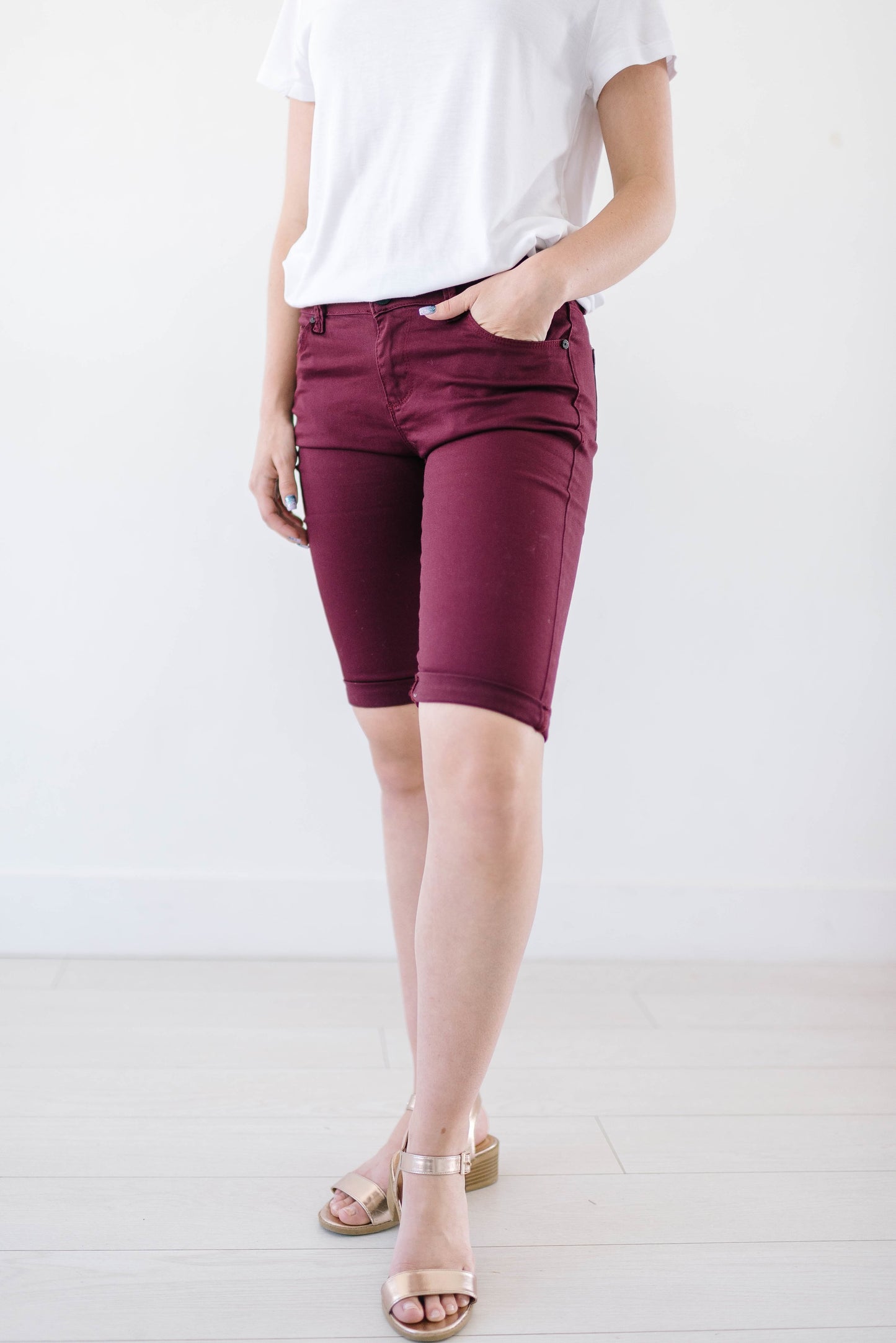 Burgundy Bermudas