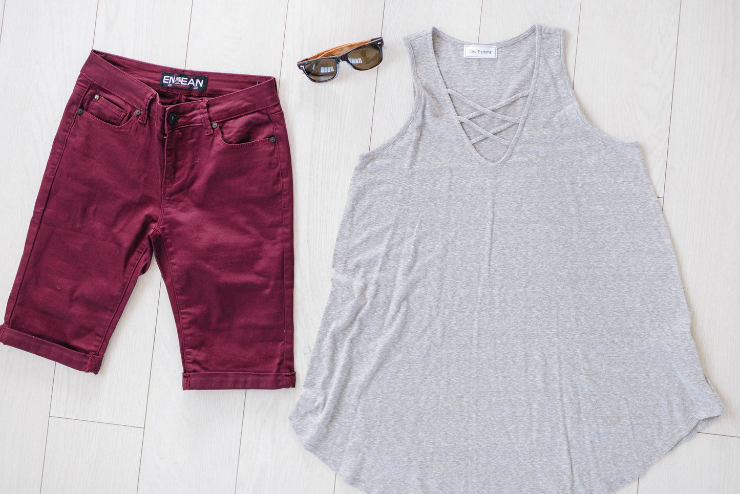 Burgundy Bermudas