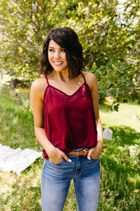 Burgundy & Lace Camisole
