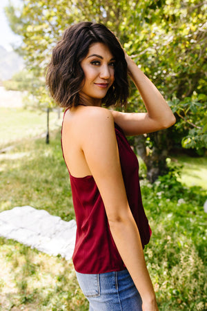 Burgundy & Lace Camisole