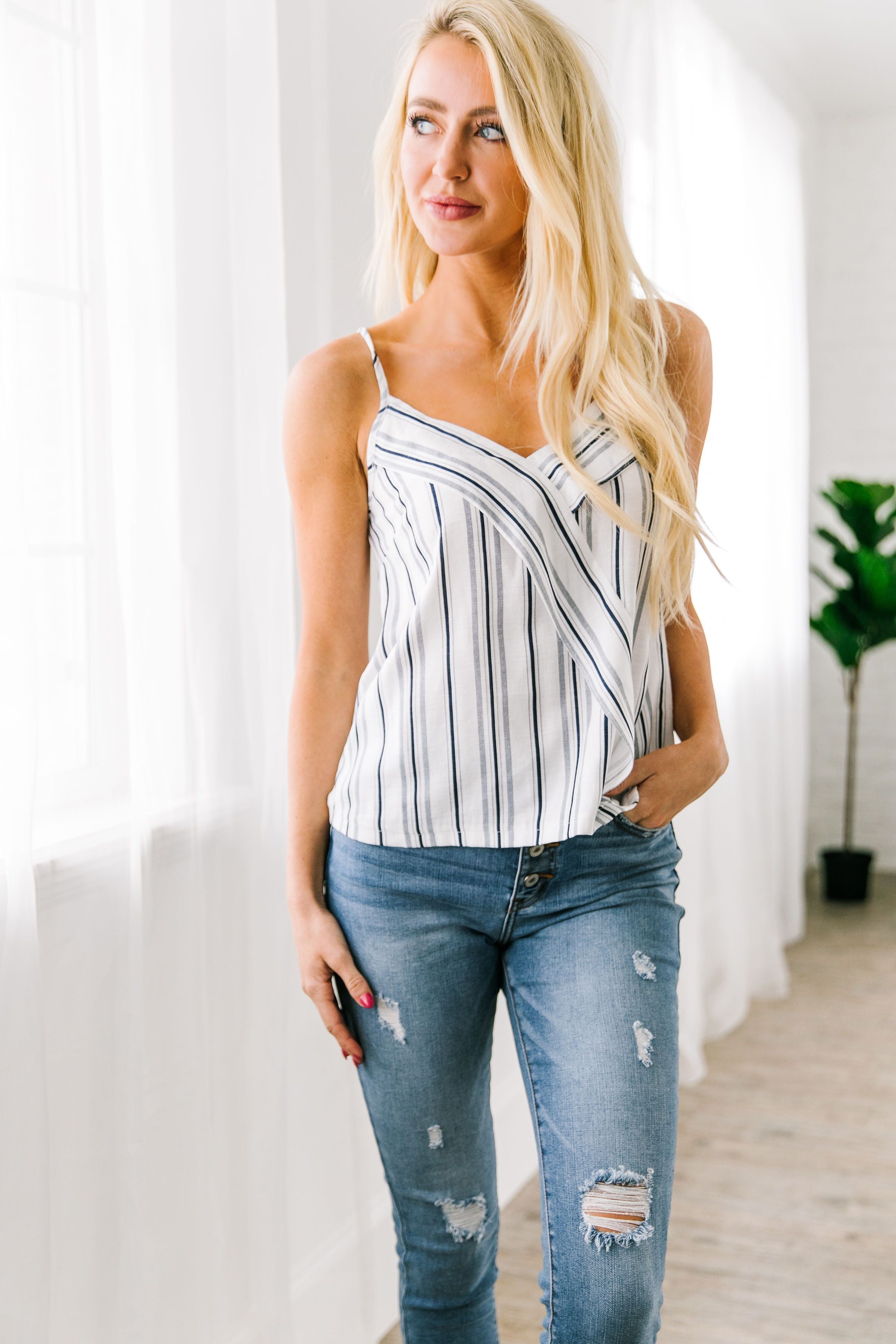 Business Or Pleasure Striped Tank - ALL SALES FINAL