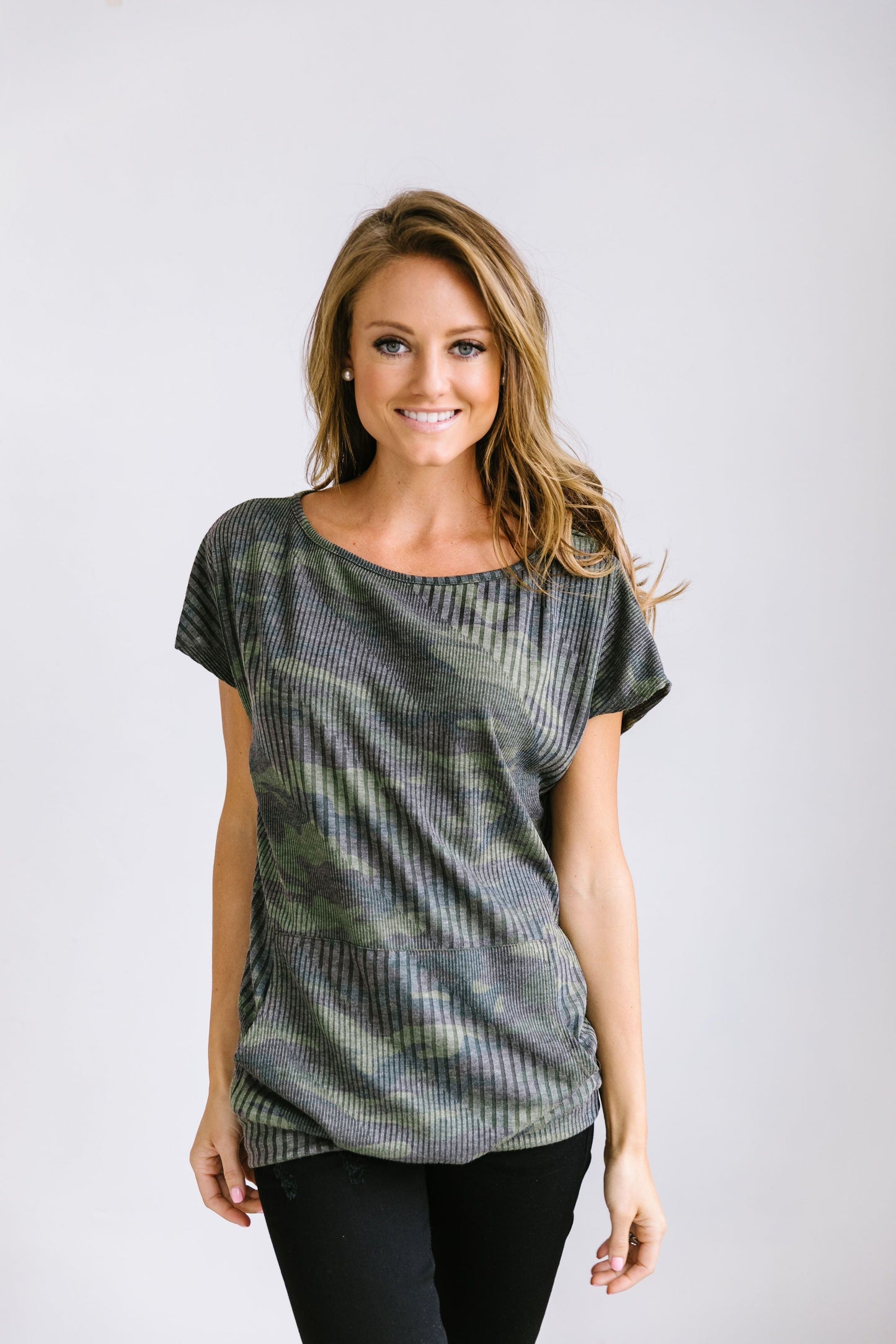 Camo Kangaroo Pocket Top