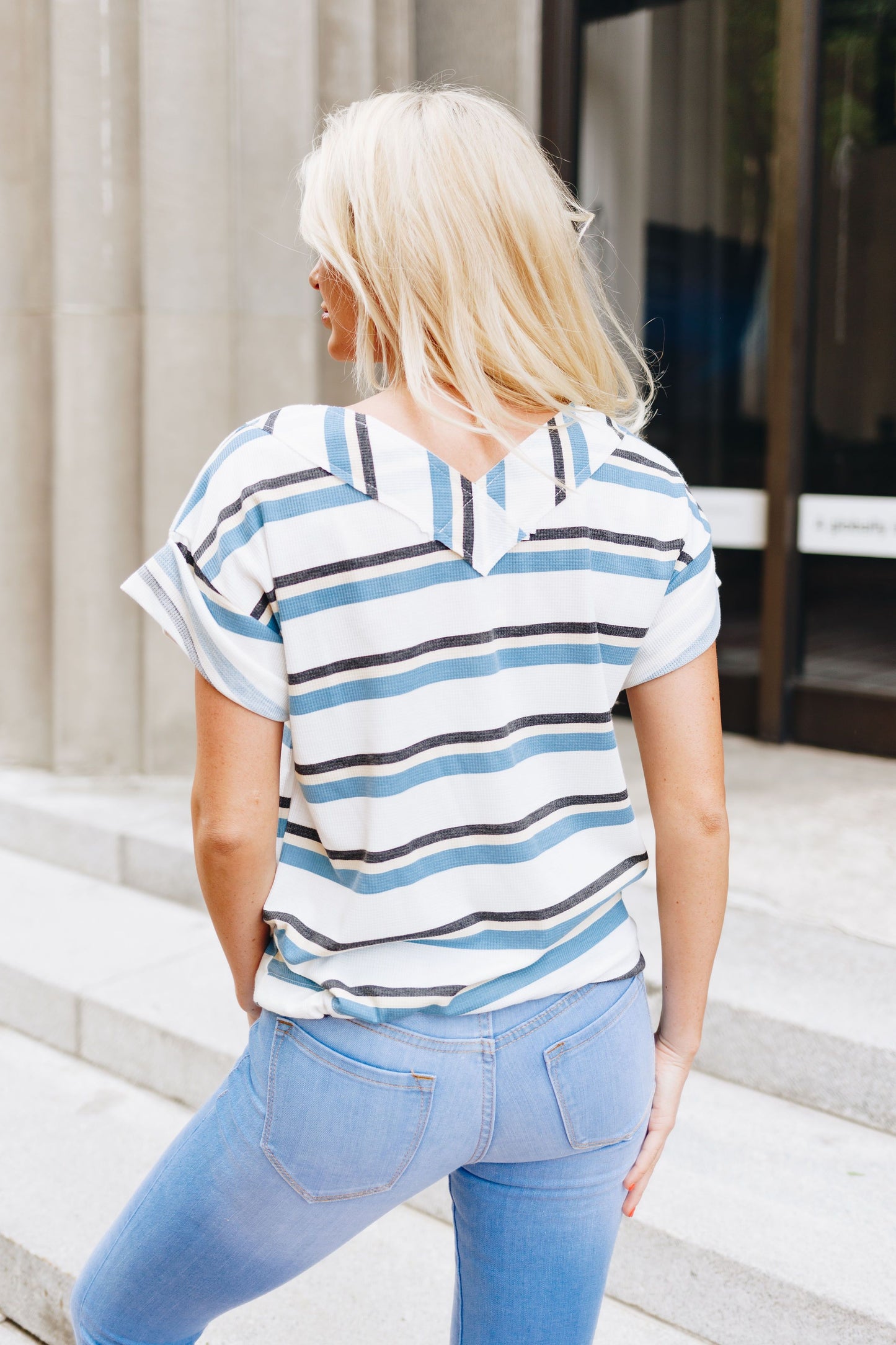 Cecily Striped V-Neck Top