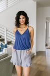 Charlize Surplice Tank In Blueberry