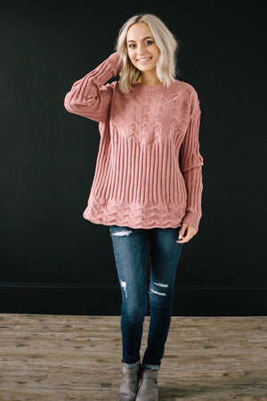 Chenille Sweater in Rose