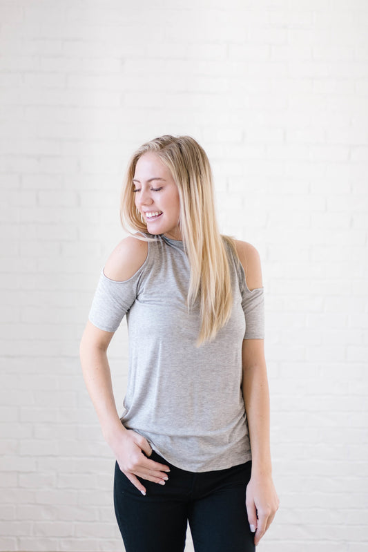 Cold Shoulders in Heather Gray