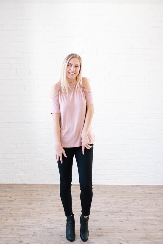 Cold Shoulders in Dusty Pink
