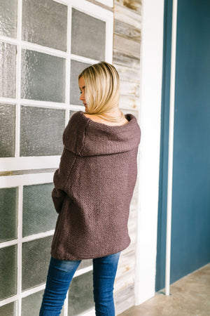 Colossal Cowl Neck Sweater In Midnight Purple