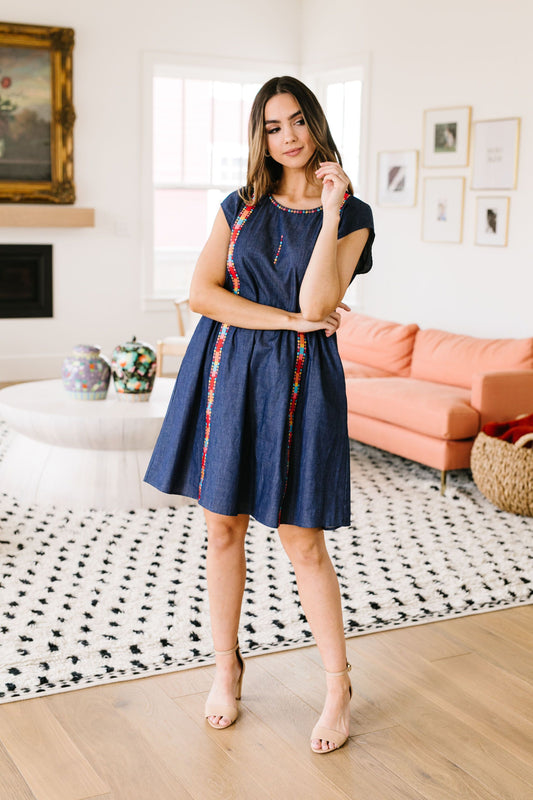 Come South Of The Border Denim Dress