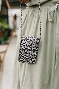 Crossbody Spotted Cellphone Pouch in White
