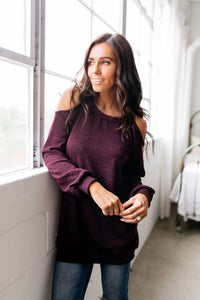 Dare To Bare Pocketed Top In Eggplant