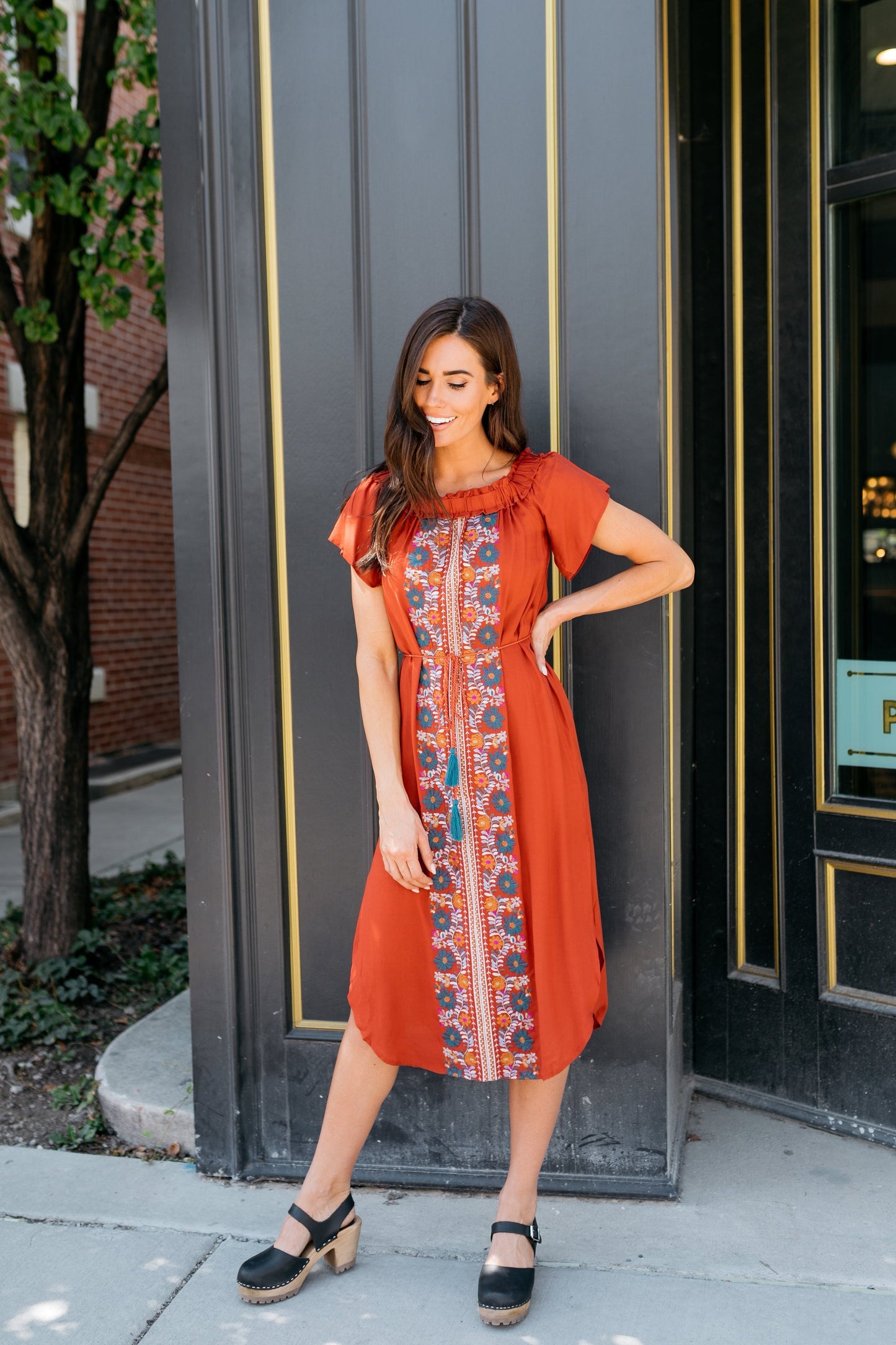 Desert Rose Dress In Rust - ALL SALES FINAL