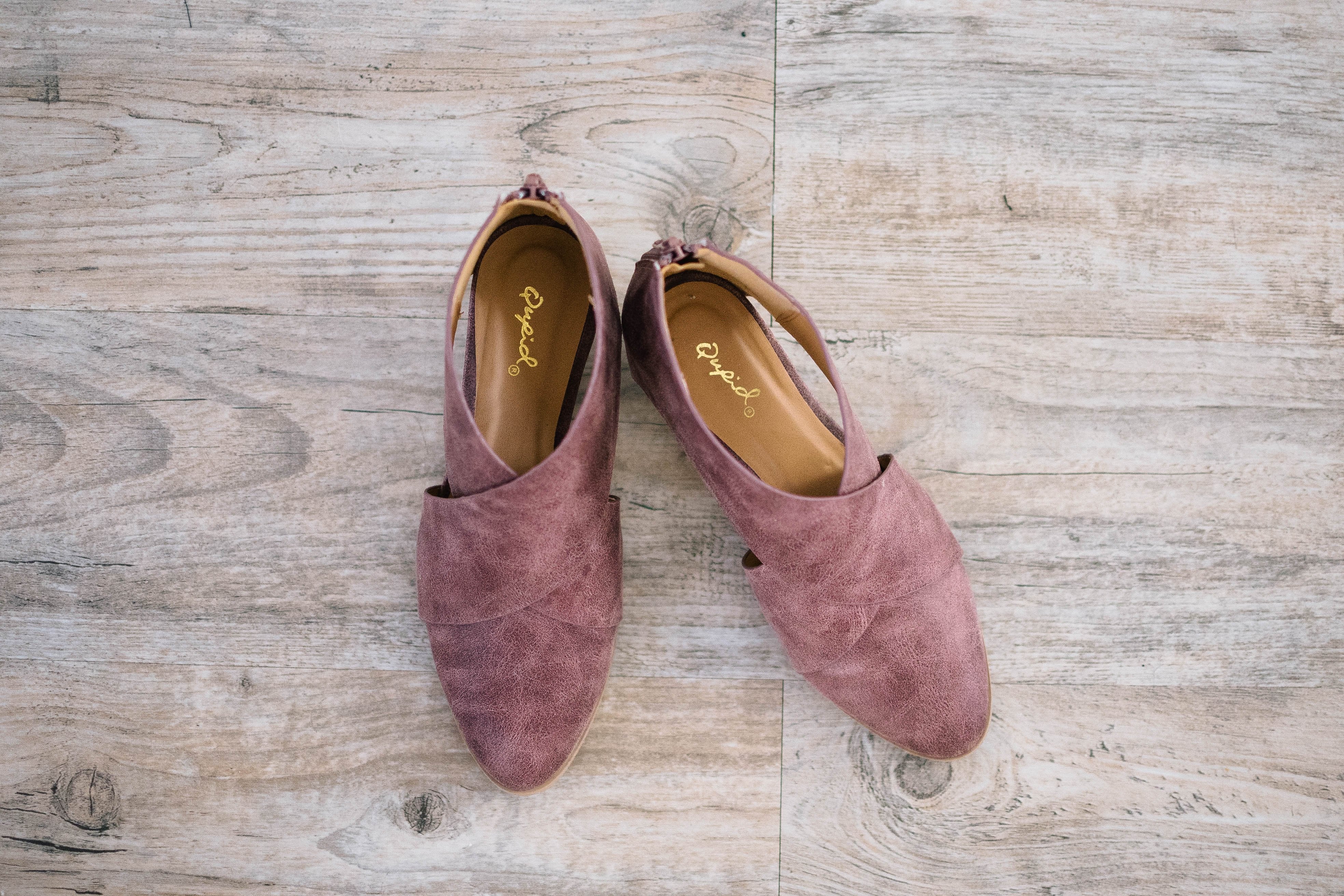 Distressed Side Cutout Booties in Rose Taupe