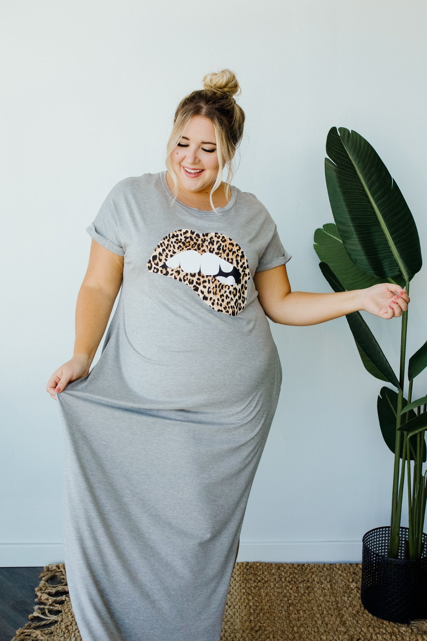 Don't Give Me Any Lip Maxi In Heather Gray