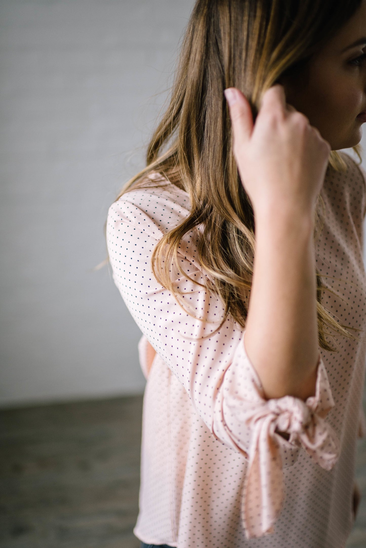 Dot Me Blouse in Blush