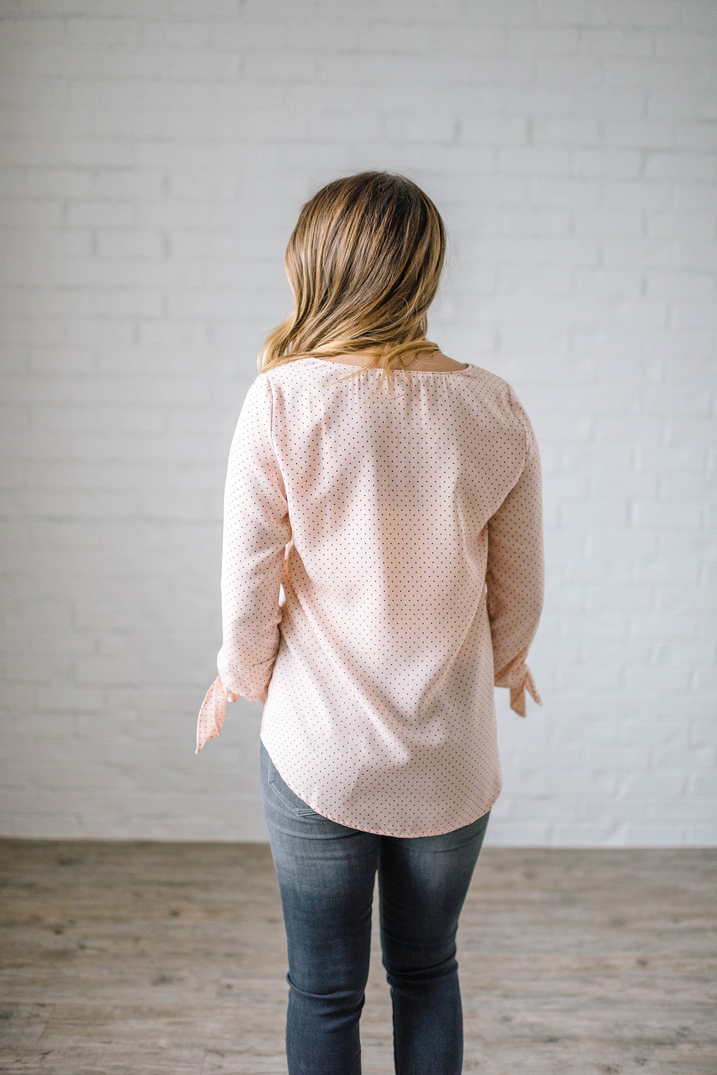 Dot Me Blouse in Blush