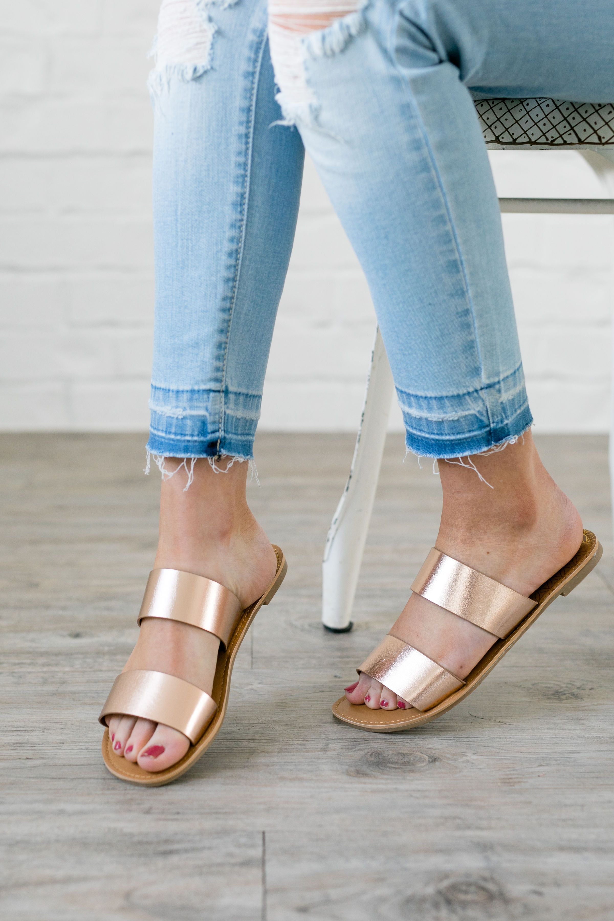 Double Time Rose Gold Sandals