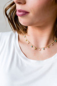 Drops Of Turquoise Beaded Necklace - ALL SALES FINAL