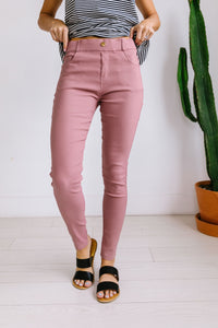 Everyday Colored Jeggings in Mauve