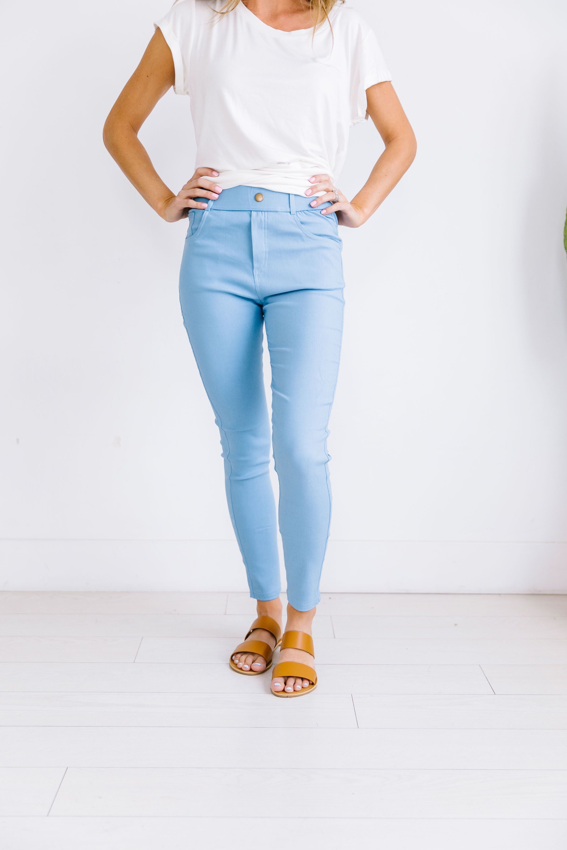 Everyday Colored Jeggings in Sky Blue