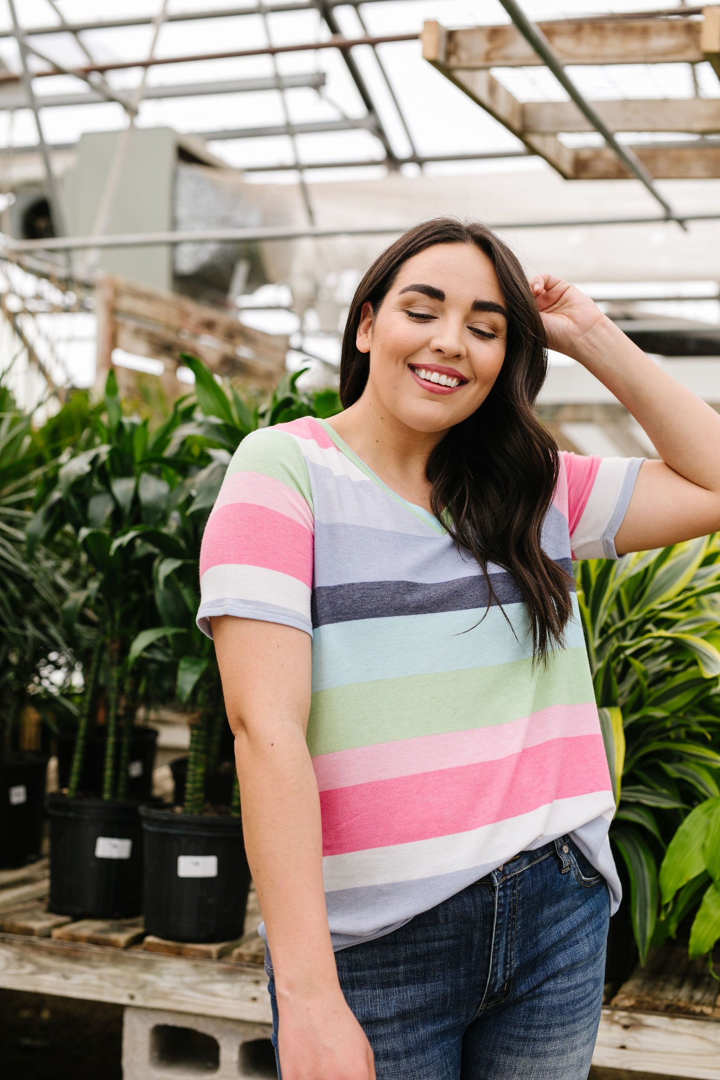 Faded Rainbow V-Neck