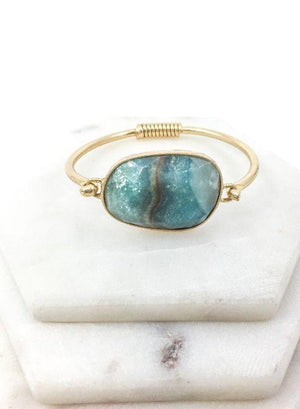 Fantastic Faceted Stone Bracelet In Aquamarine