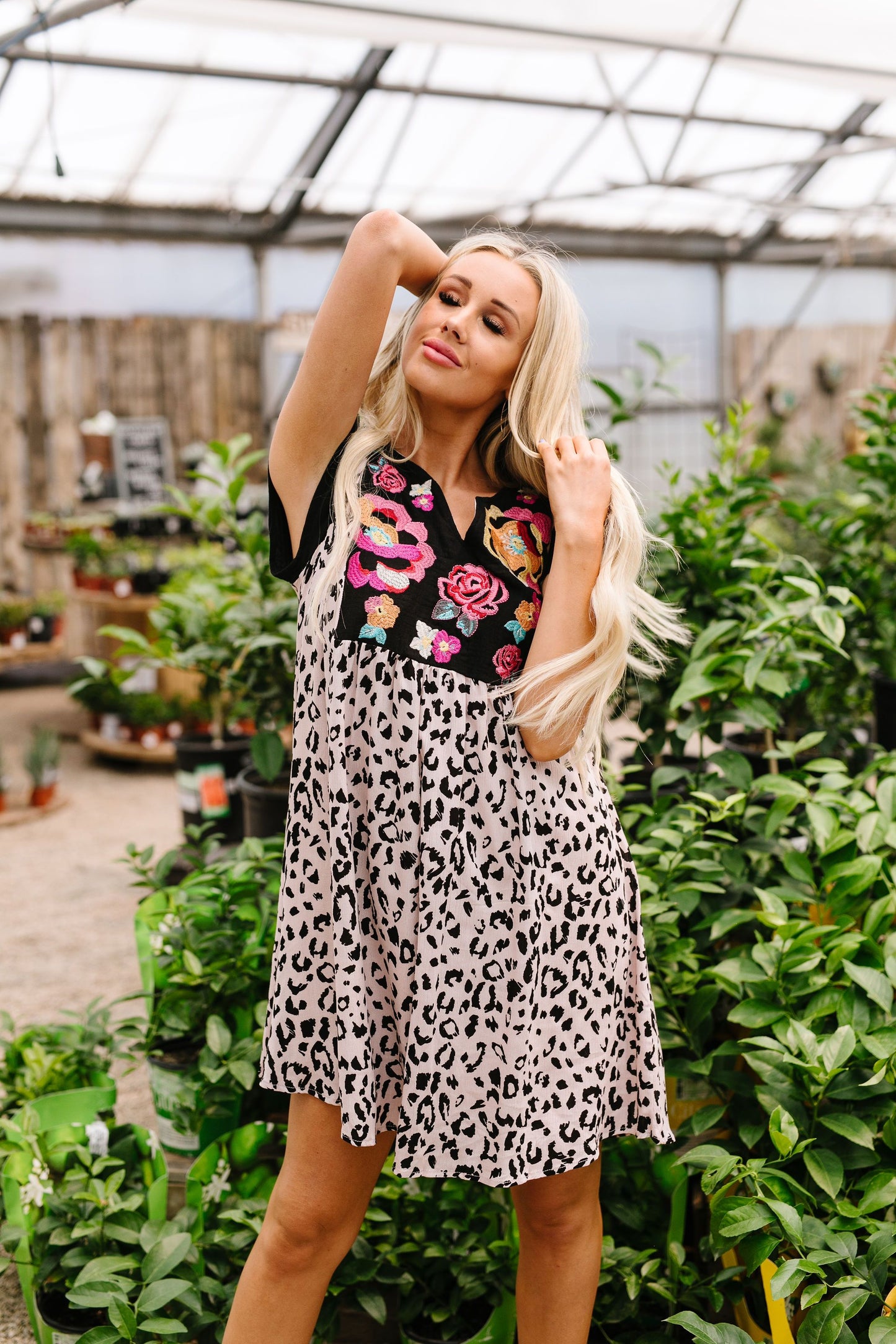 Favorite Garden Spot Embroidered Dress