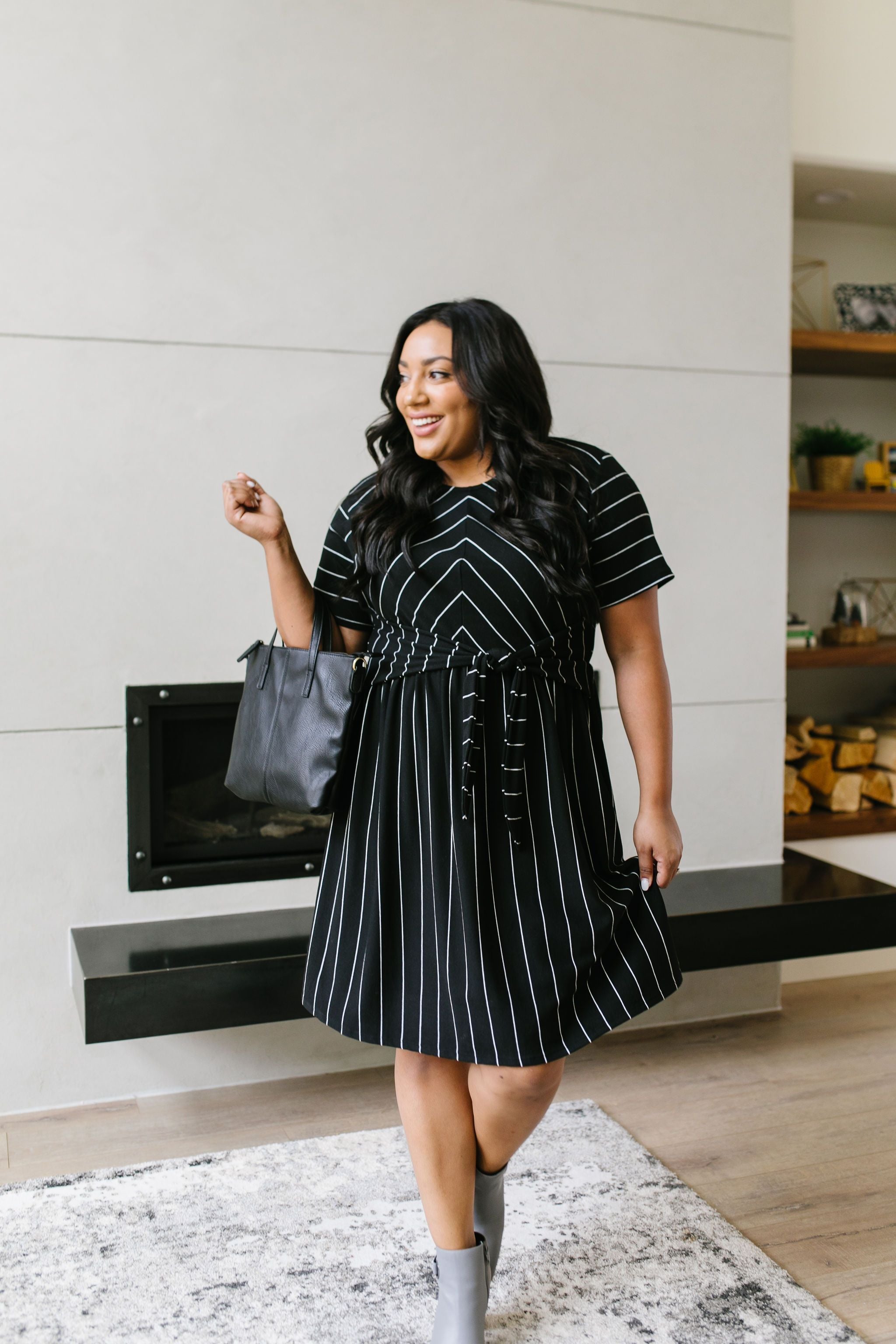 Fine Line Midi Dress