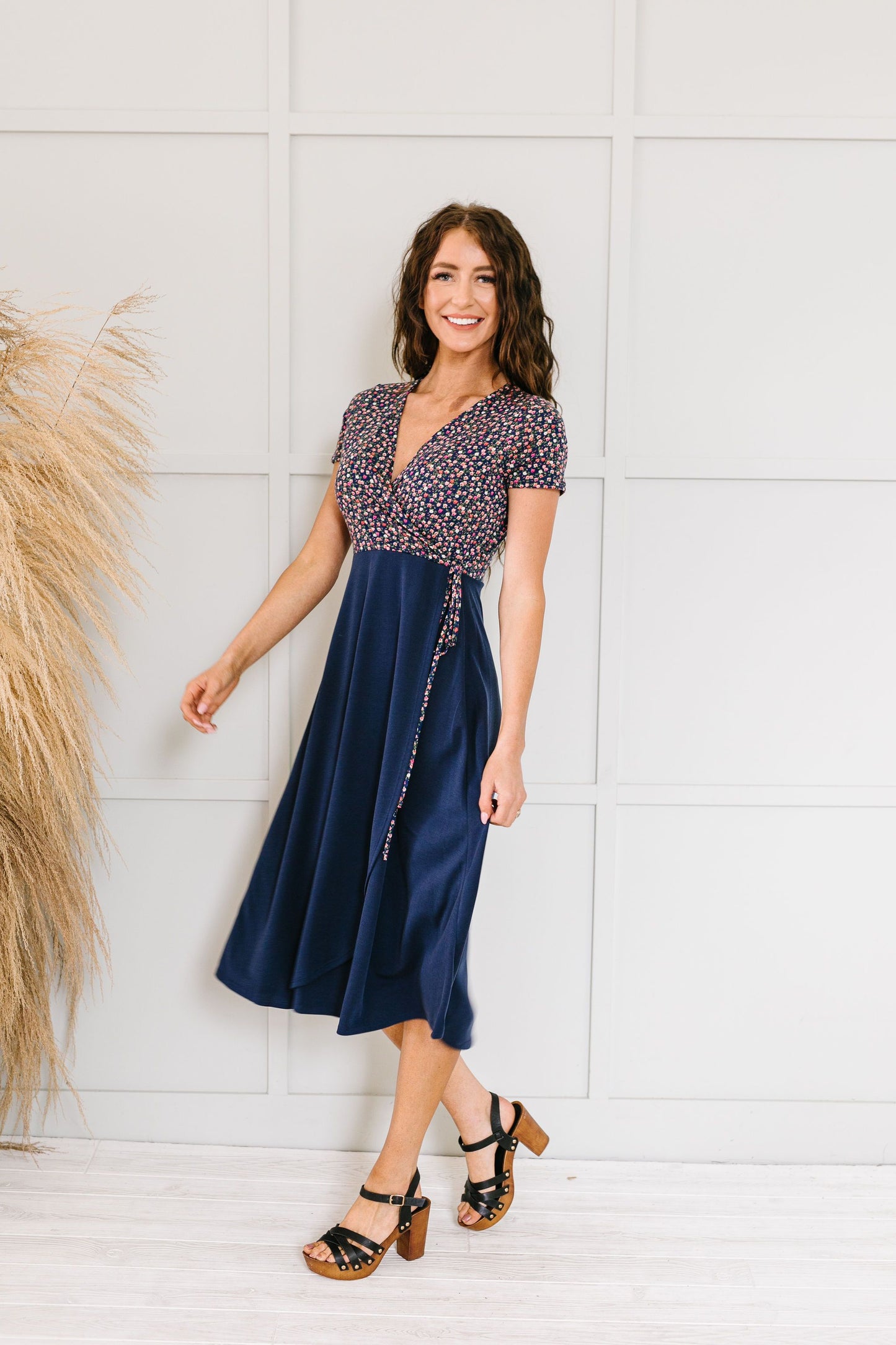 Flowers At Midnight Midi Dress