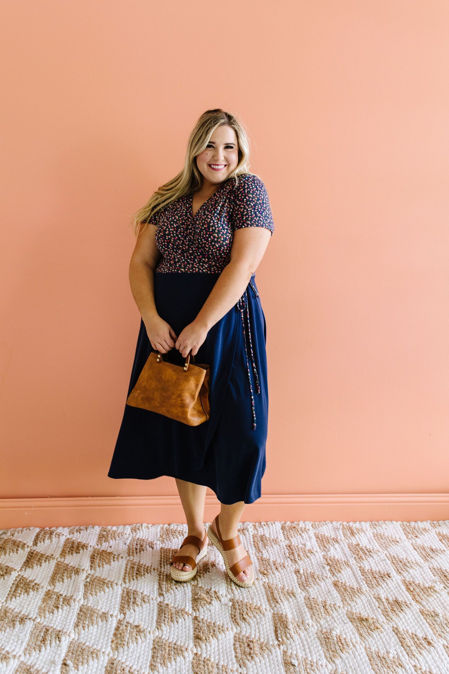 Flowers At Midnight Midi Dress