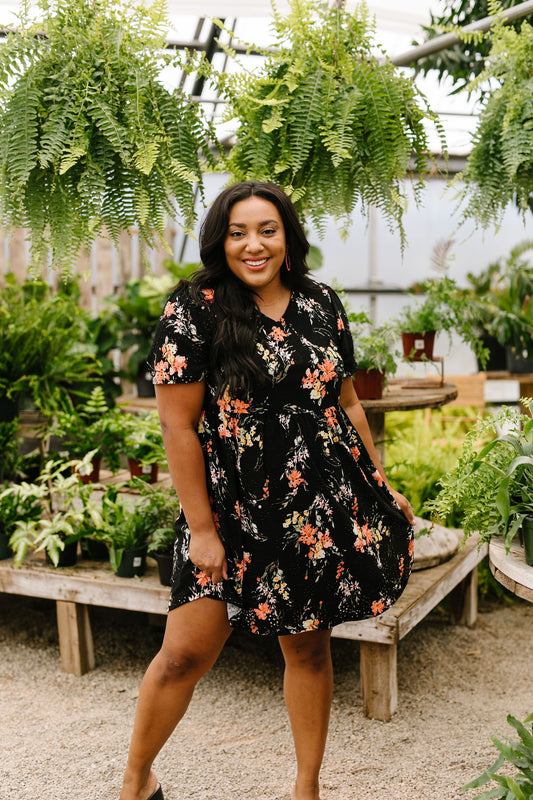 Flowers At Midnight Dress