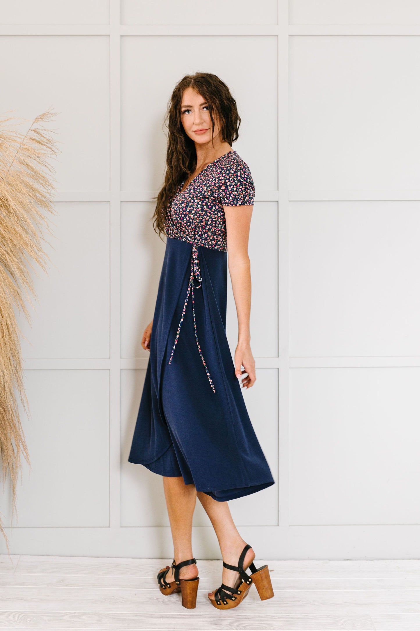Flowers At Midnight Midi Dress