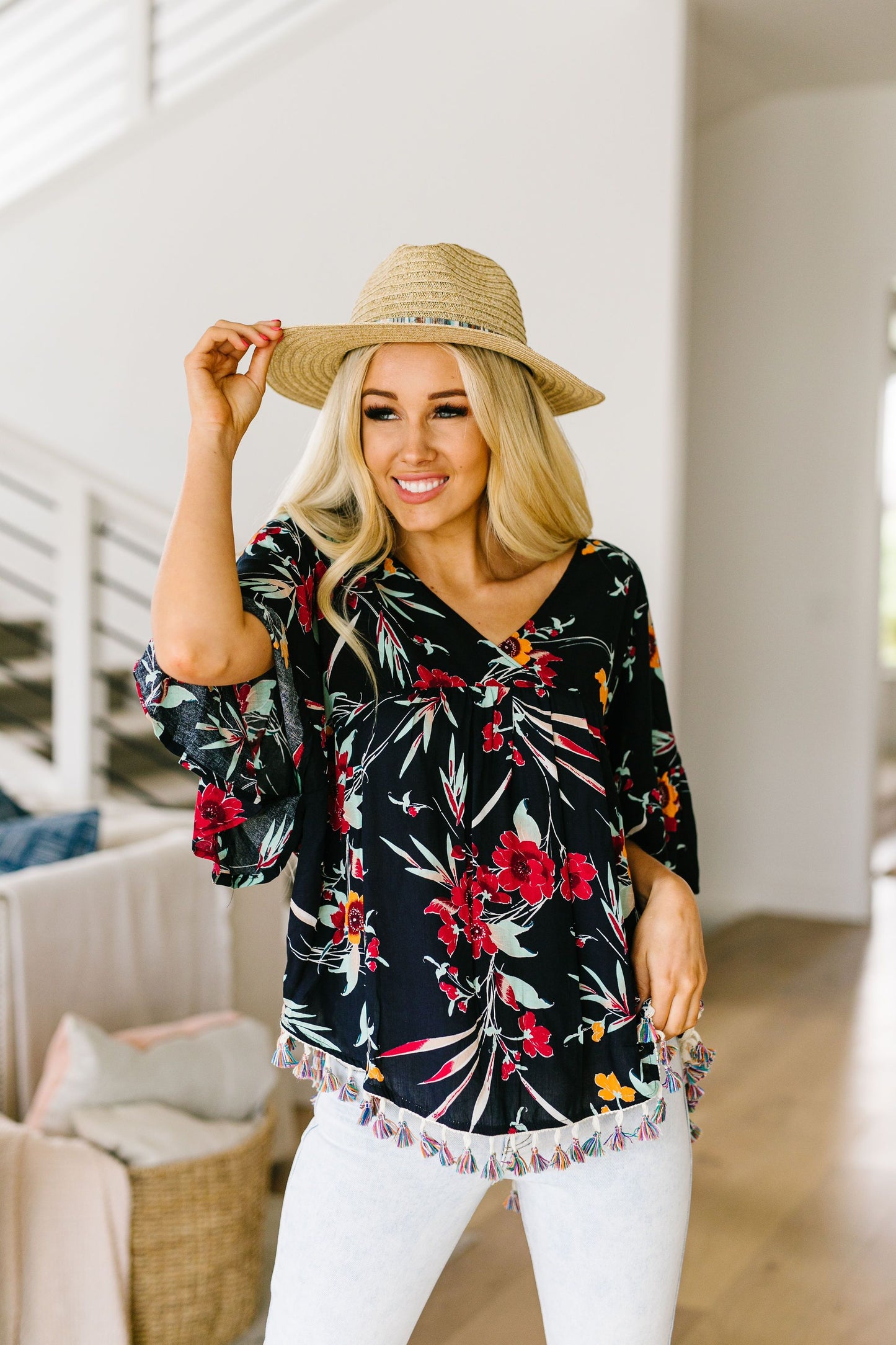 Flowers & Fringe Blouse