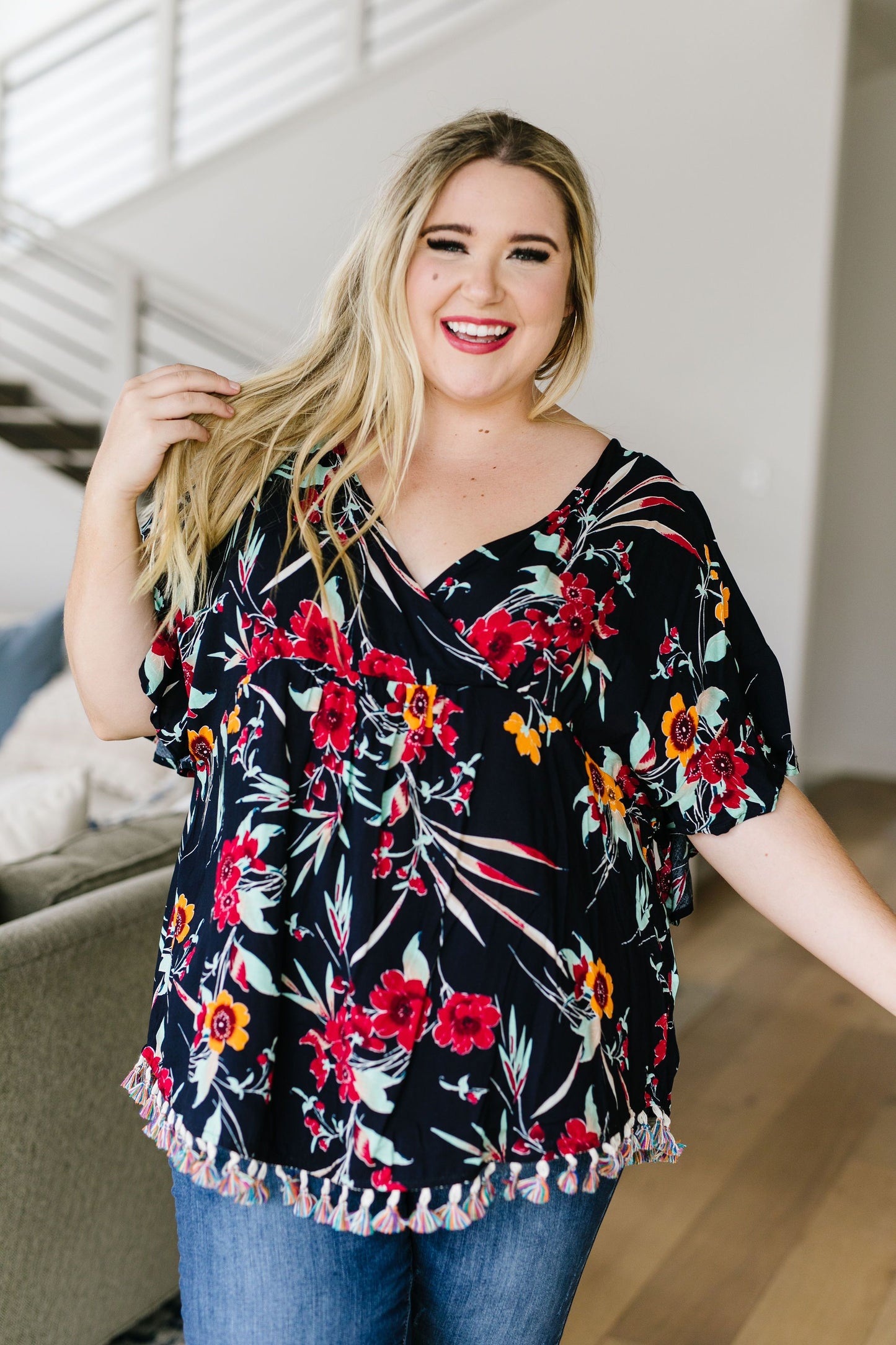 Flowers & Fringe Blouse