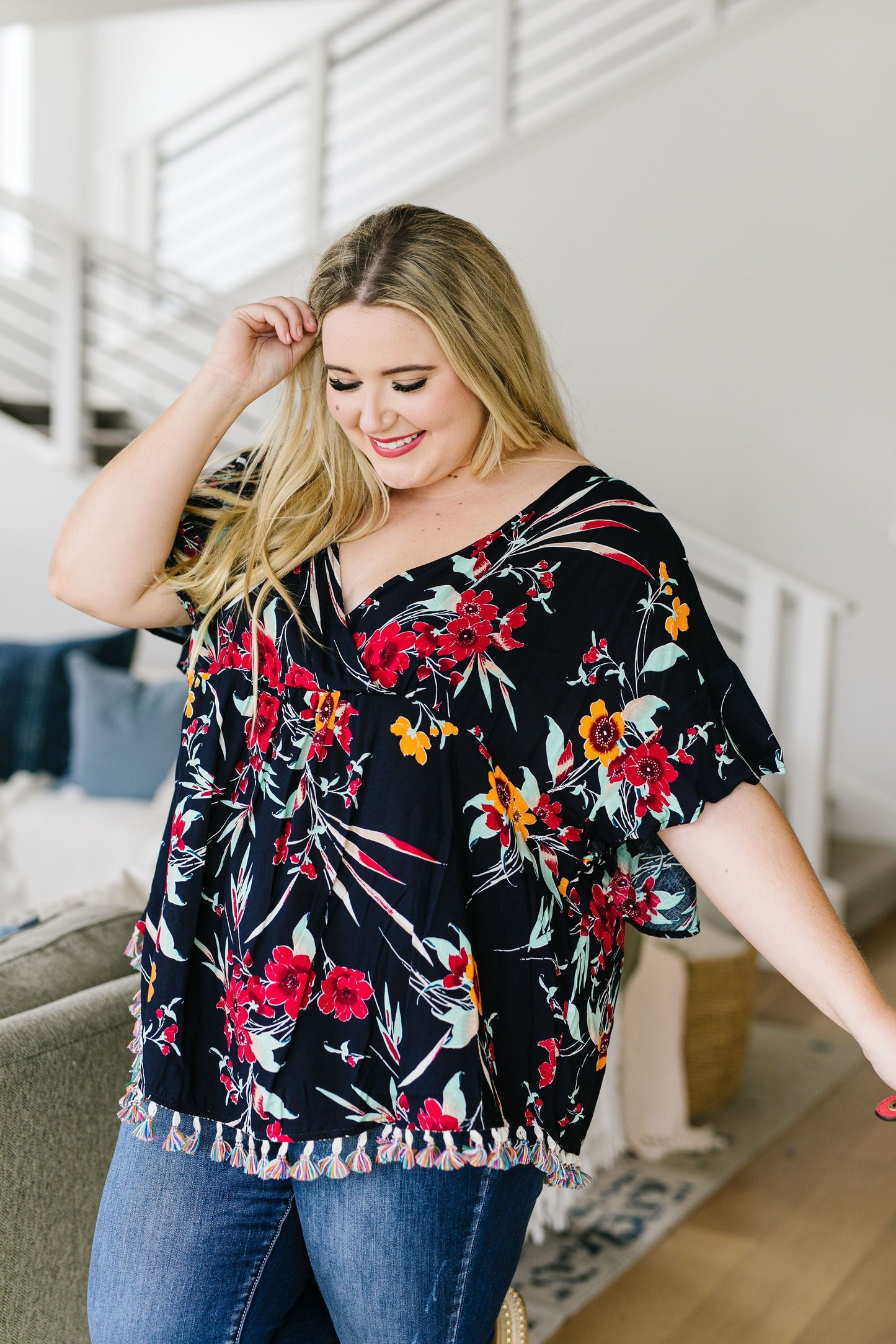 Flowers & Fringe Blouse