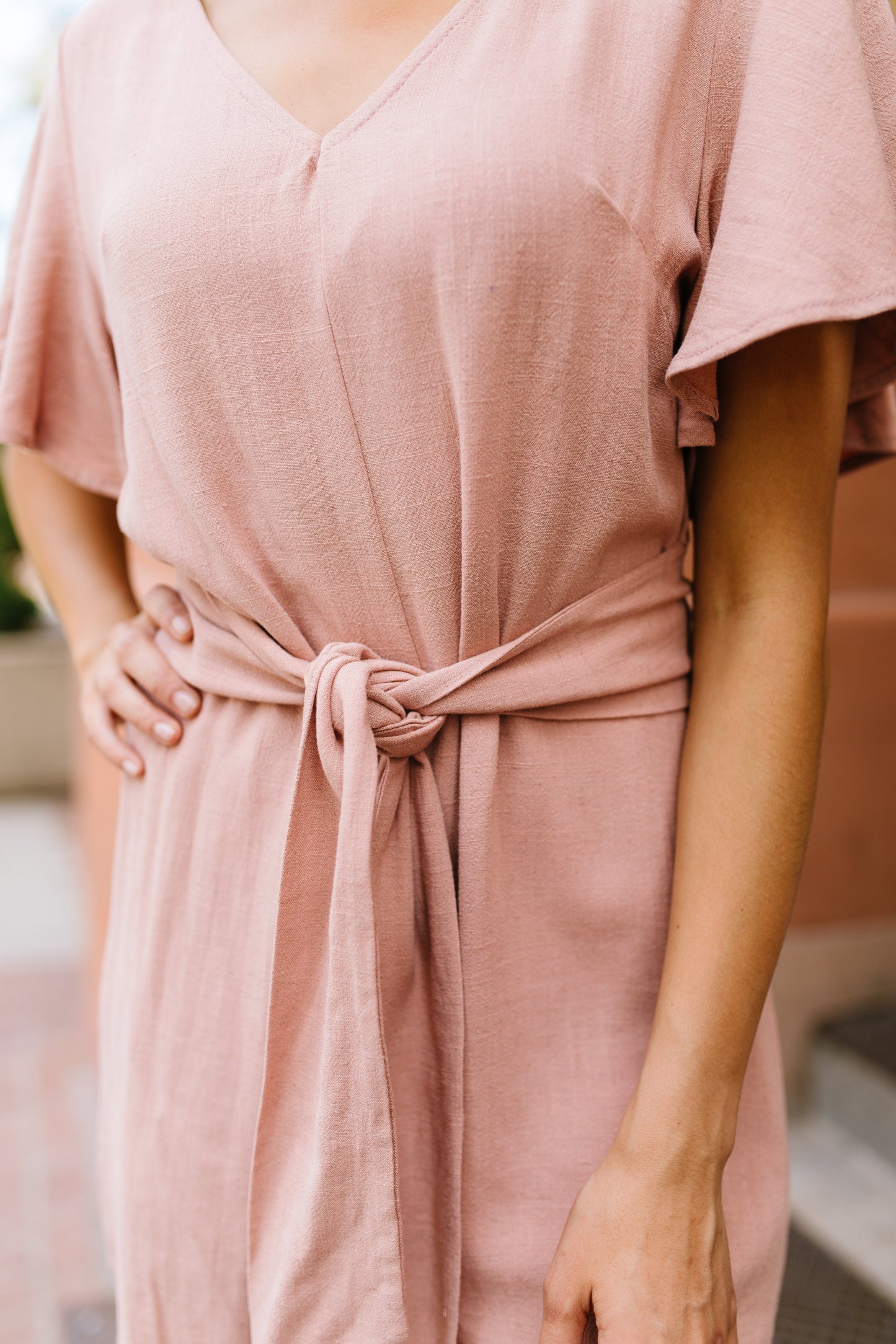 Flutter Sleeve Blush Romper