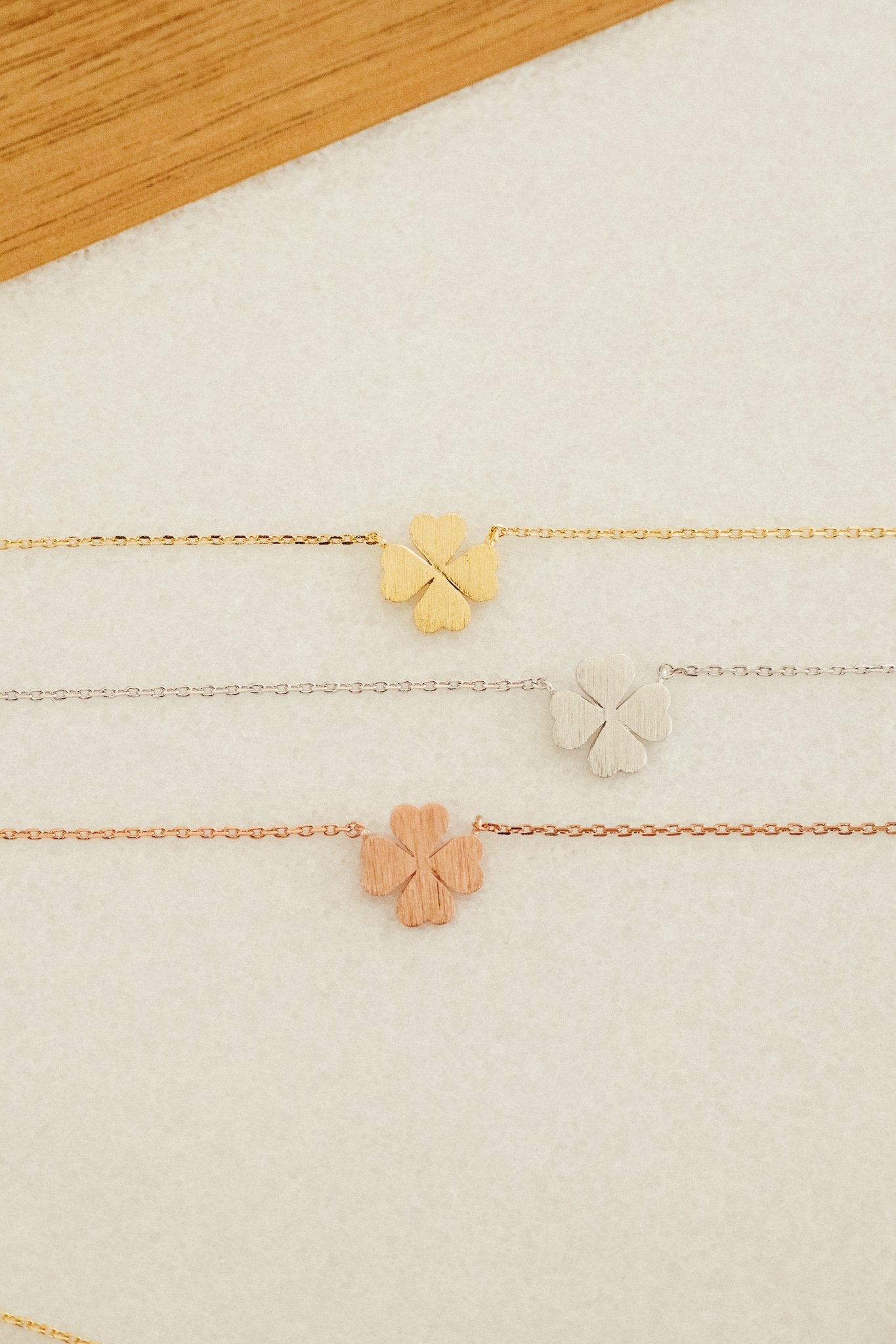 Four Leaf Clover Necklace In Rose Gold