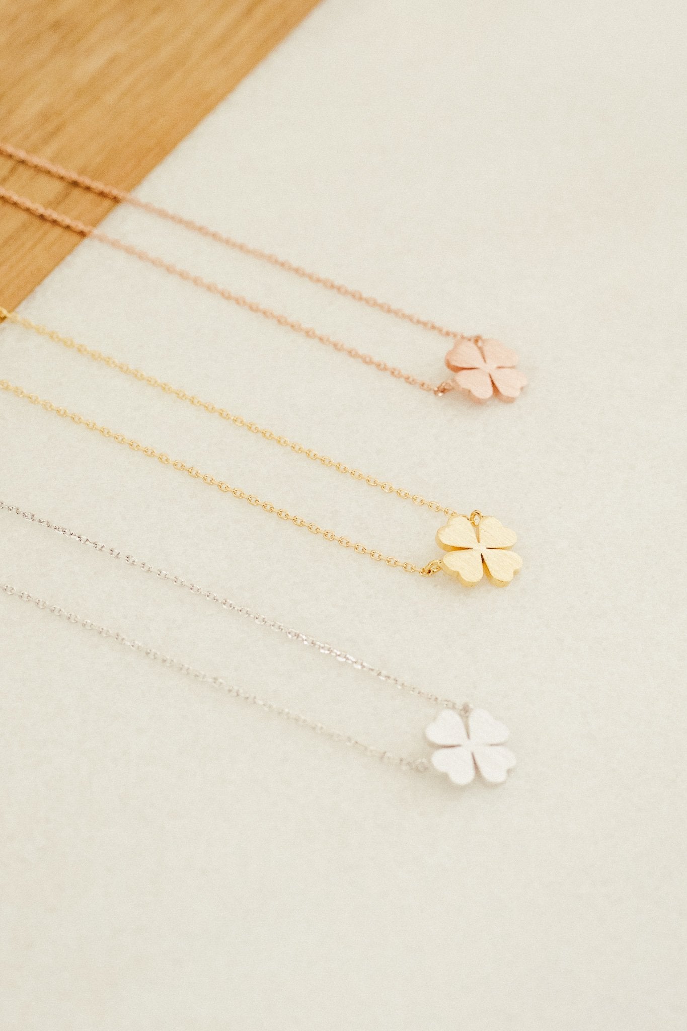 Four Leaf Clover Necklace In Silver