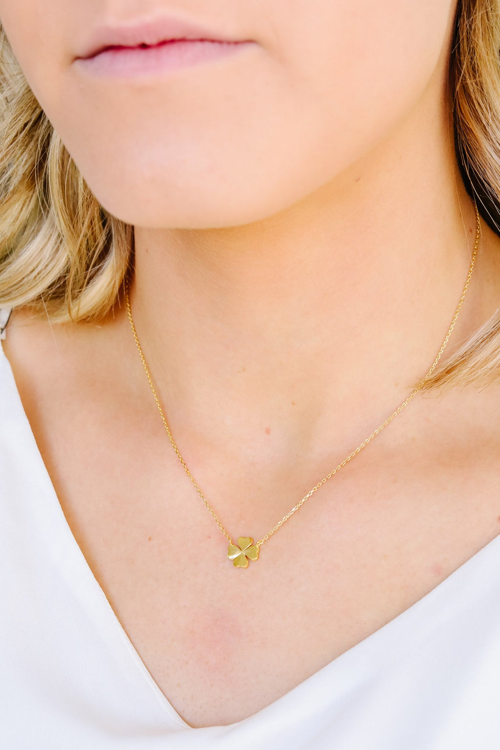 Four Leaf Clover Necklace In Gold