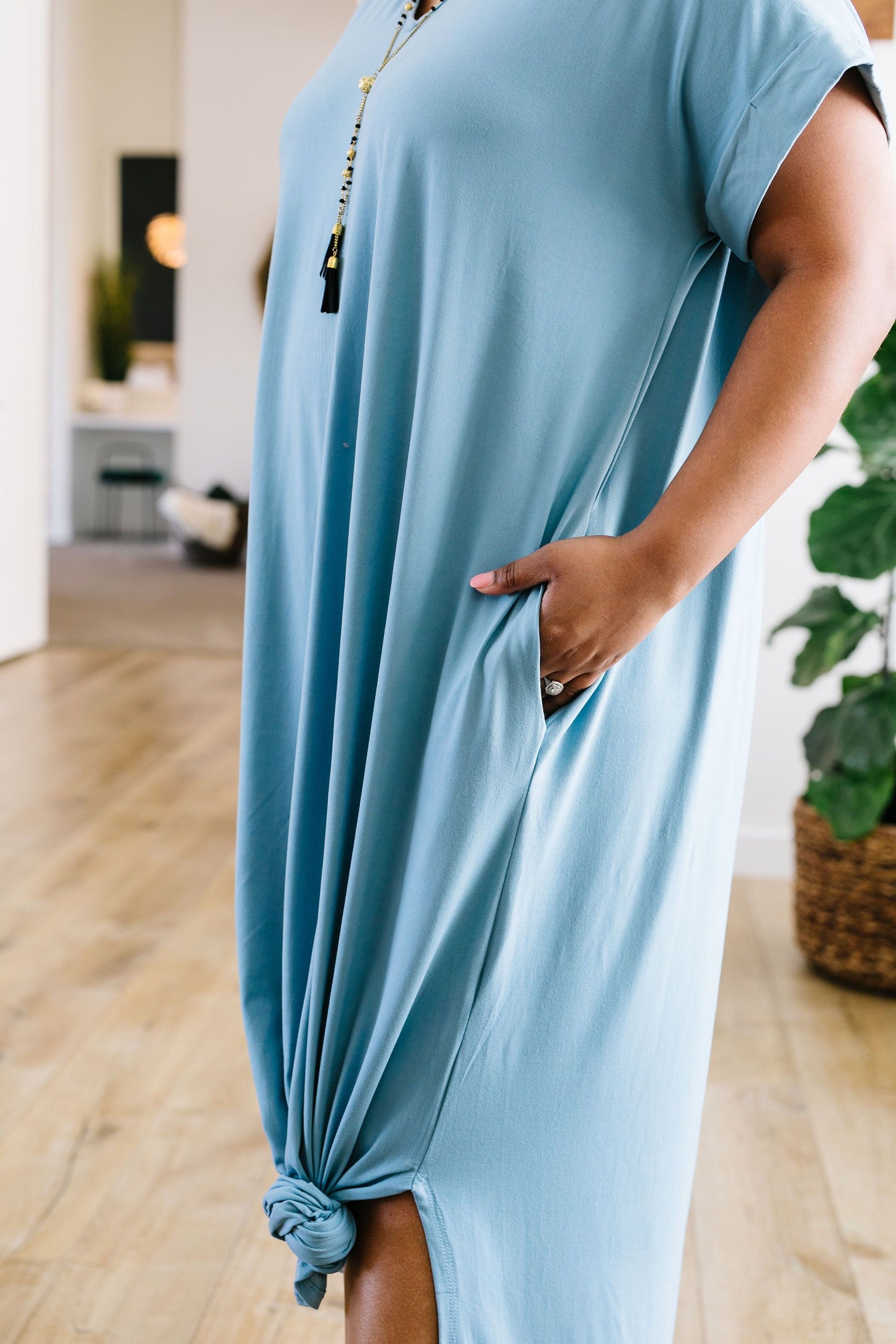 Free And Easy Maxi Dress In Chambray