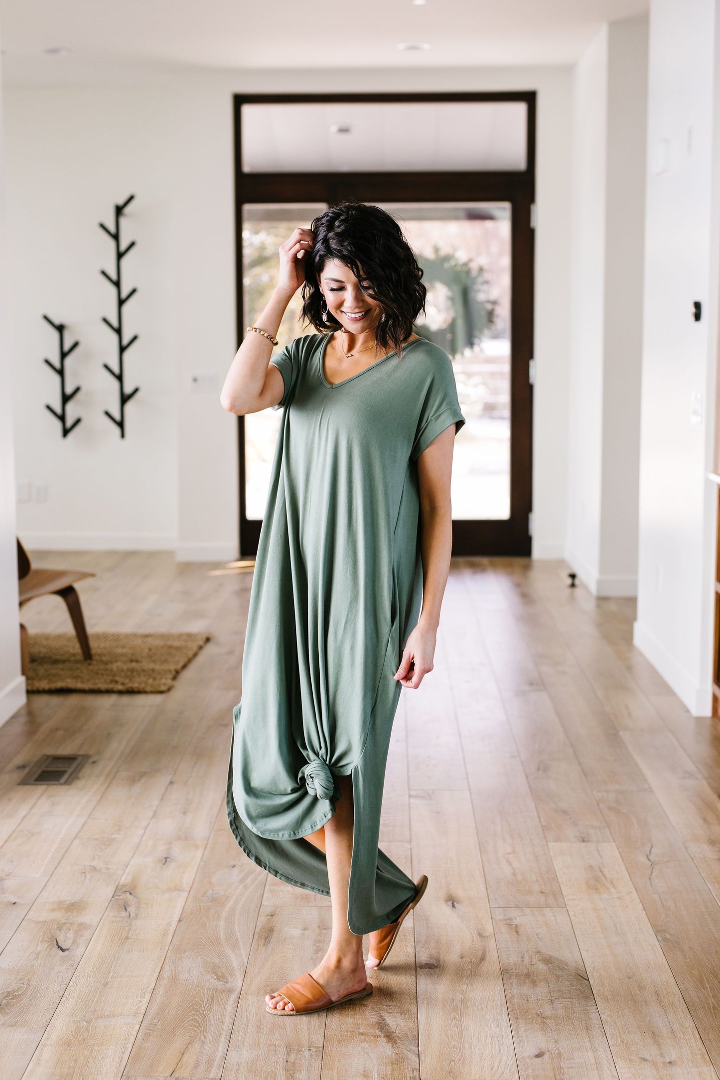 Free And Easy Maxi Dress In Light Olive