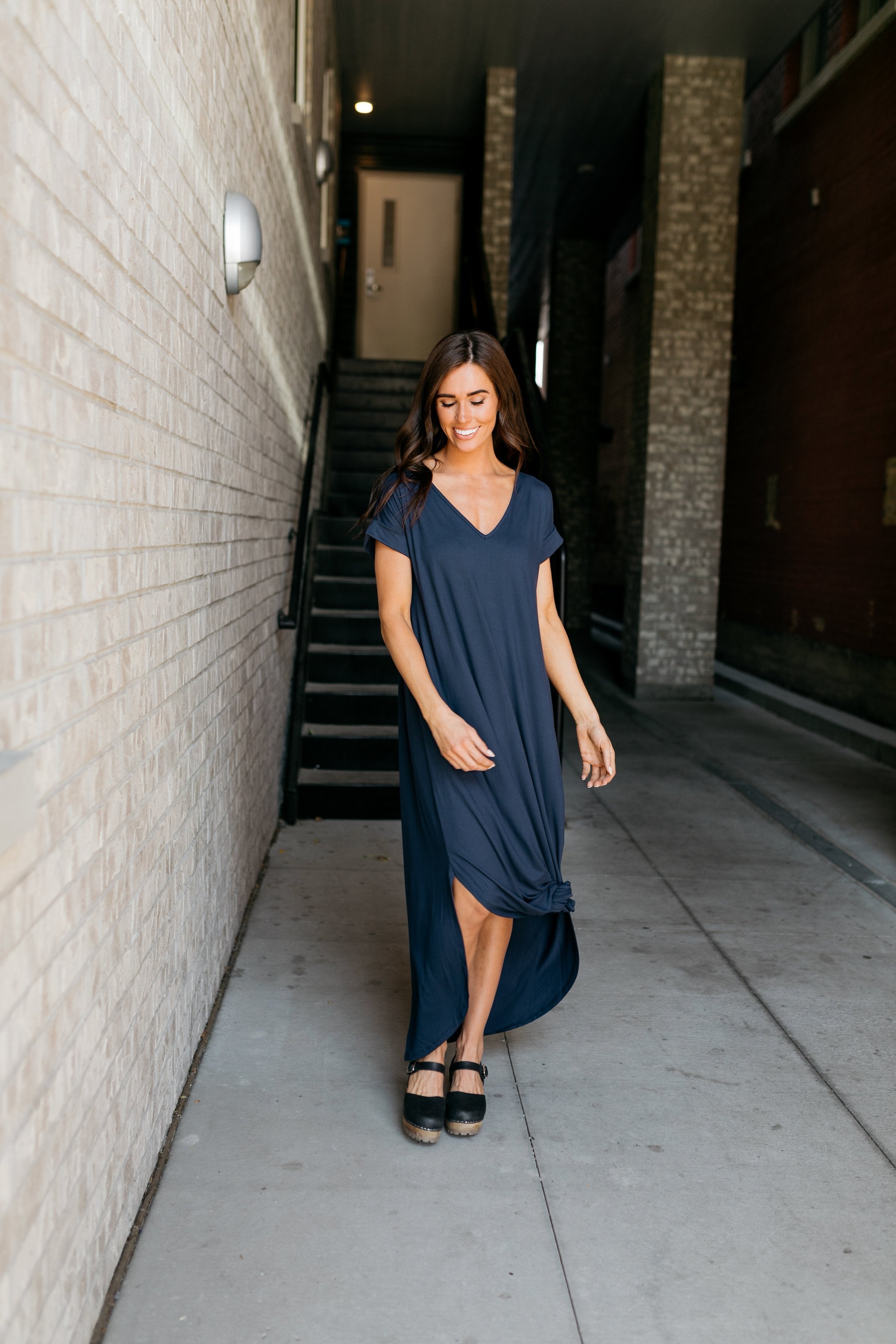 Free And Easy Maxi Dress In Navy - ALL SALES FINAL