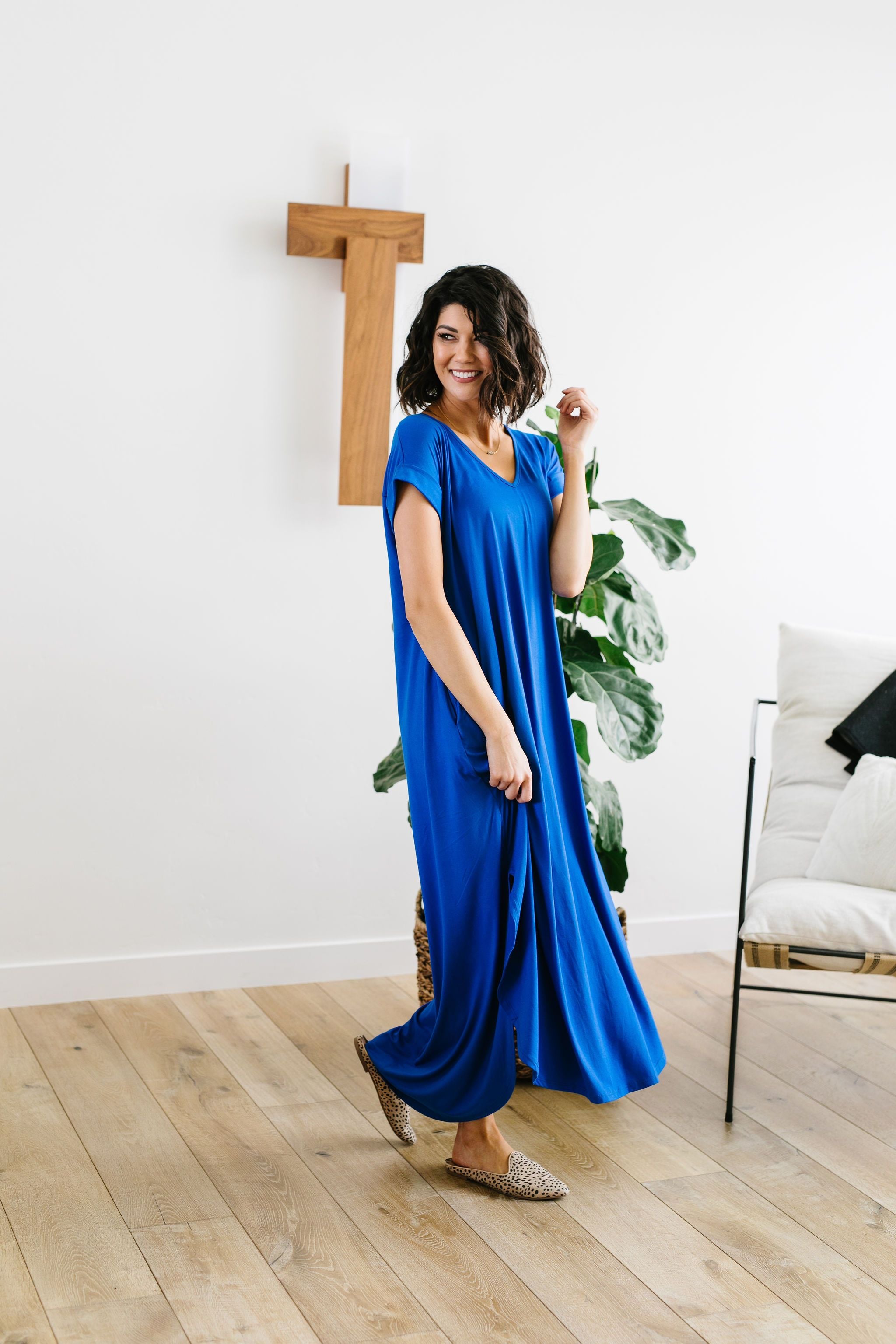 Free And Easy Maxi Dress In Royal Blue