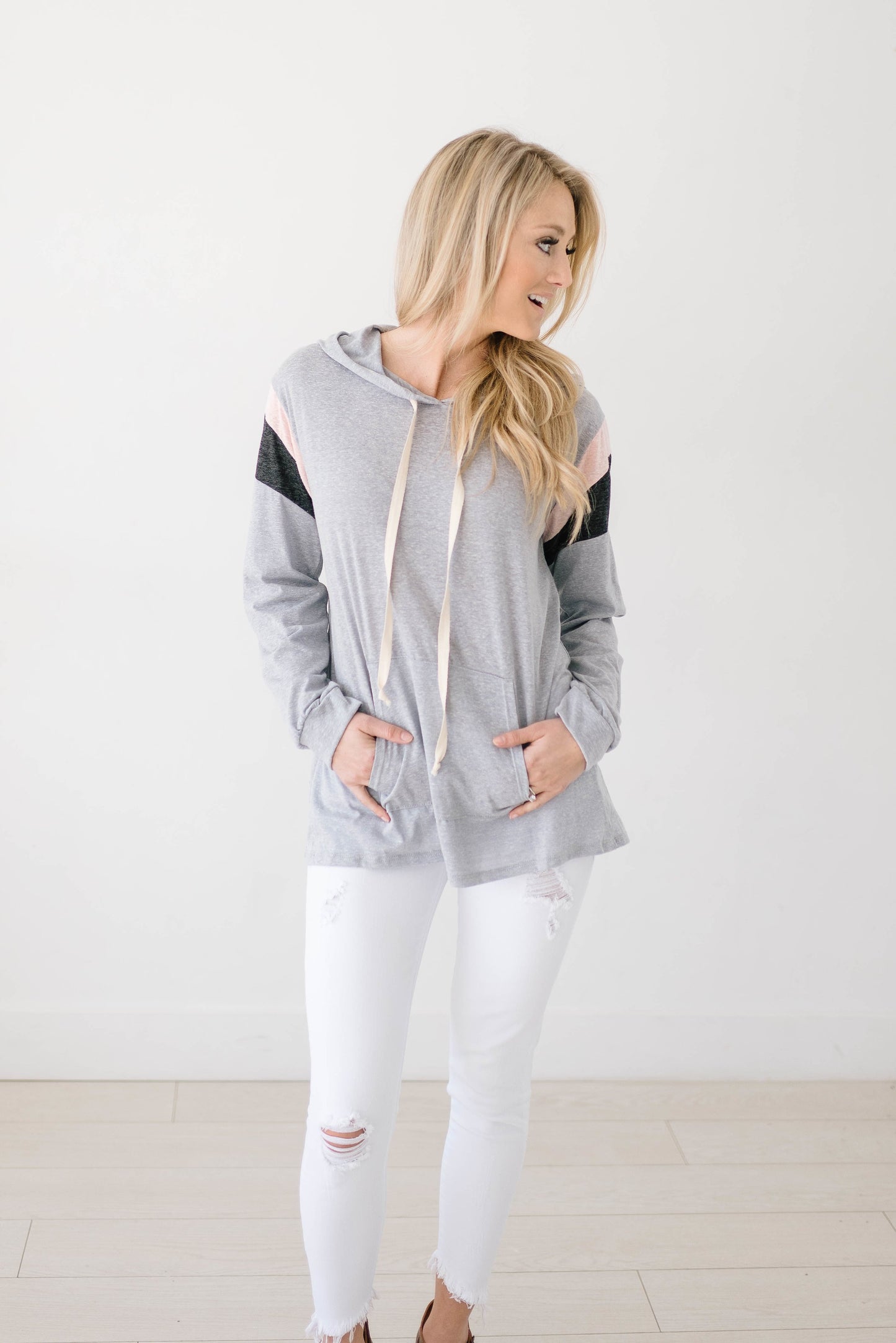 Heather Hoodie in Light Gray