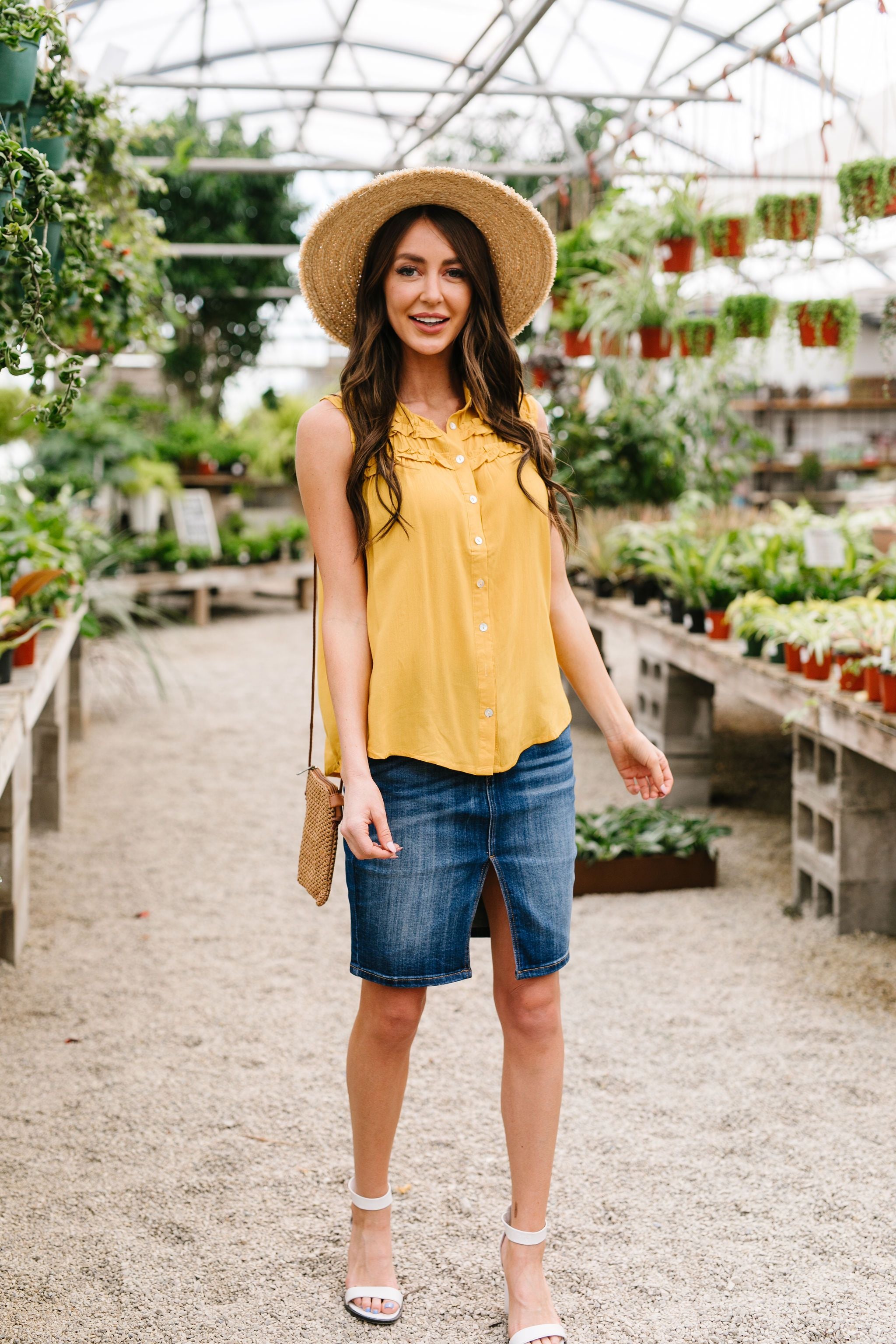 Honey Double Ruffle Sleeveless Top