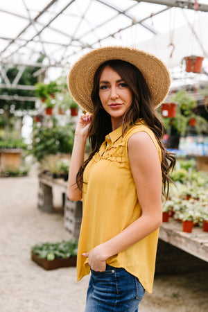 Honey Double Ruffle Sleeveless Top